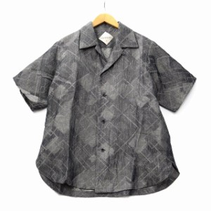 【中古】エトセンス ETHOSENS 22SS GEOMETRY SHIRT ジオメトリー 半袖 シャツ  レディース