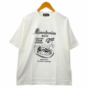 【中古】未使用品 GLAMOUR×MINEDENIM ヒステリックグラマー×マインデニム クルーネック プリント 半袖 Tシャツ XL