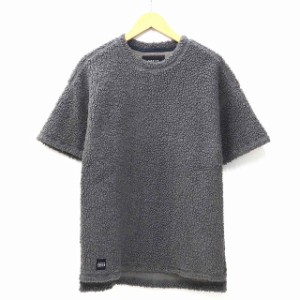 【中古】NATIVE YOUTH ネイティブユース クルーネック 半袖 ボア Tシャツ S CHARCOAL チャコール メンズ