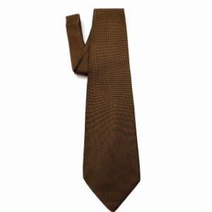 【中古】エルメネジルドゼニア Ermenegildo Zegna ボーダー × ドット シルク ネクタイ ブロンズ メンズ