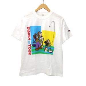 【中古】JAL Trading ジャルトレーニング ミッキーマウス 半袖 プリント コットン Tシャツ ホワイト レディース