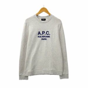 【中古】アーペーセー A.P.C. Rufus ロゴ刺繍 スウェット トレーナー L GRAY(グレー) メンズ