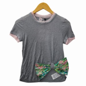 【中古】レッド ヴァレンティノ RED VALENTINO 半袖 チュール切替 リボン ショートスリーブ カットソー Tシャツ XS