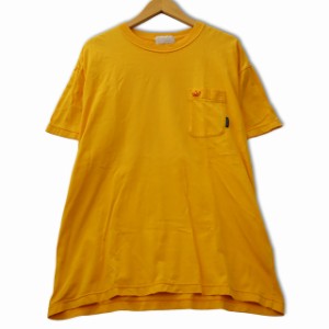 【中古】アディダス ヴィンテージ クルーネック 半袖 ワンポイント刺繍 コットン ポケット カットソー Tシャツ L