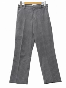 【中古】ユニクロ UNIQLO 221-427805(01-15) EZYアンクルパンツ ストライプ S グレー 