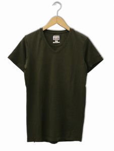 【中古】ディーゼル DIESEL SLIM FIT スリムフィット Vネック 半袖 コットン Tシャツ S KAHKI カーキ メンズ