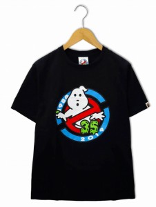 【中古】アベイシングエイプ ゴーストバスターズ コラボ クルーネック プリント 半袖 Tシャツ カットソー M