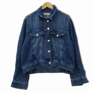 【中古】ザラ ZARA コットン デニムジャケット Gジャン M インディゴ 