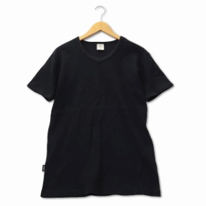 【中古】アヴィレックス AVIREX 半袖 Vネック Tシャツ リブ L ブラック メンズ