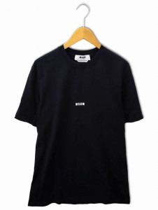 【中古】エムエスジーエム MSGM GIROCOLLO STAMPA MICRO LOGO クルーネック ロゴ プリント 半袖 Tシャツ カットソー M