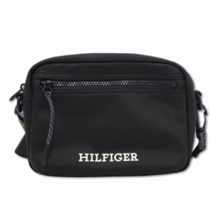 【中古】トミーヒルフィガー TOMMY HILFIGER モノタイプイーストウェストリポーターバッグ ブラック 