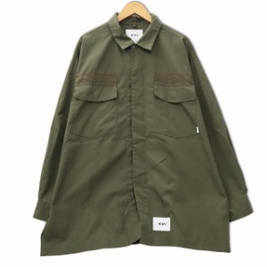 【中古】ダブルタップス WTAPS HUEY LS CTPL WEATHER 222BRDT-SHM03 ミリタリージャケット X03 オリーブ 