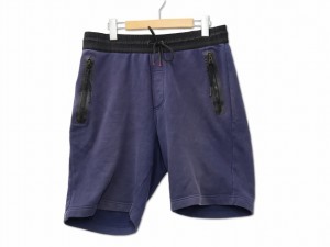 【中古】ディーゼル DIESEL ロゴプリント スウェットハーフパンツ 短パン L ネイビー 