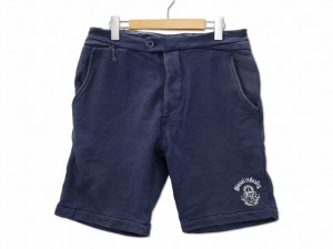 【中古】ディーゼル DIESEL ロゴプリント Diesel industry スウェット ハーフパンツ W28 ネイビー 