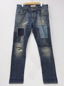 【中古】シビリア SIVIGLIA DENIM LAB デニムラボ ブルー リペア デニム パンツ W33 インディゴ 