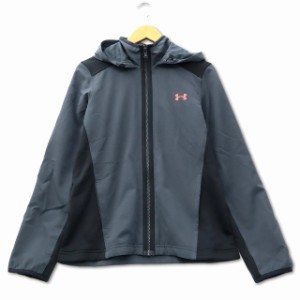 【中古】アンダーアーマー UNDER ARMOUR フード裏メッシュ ジップアップ 中綿 ジャケット パーカー M グレー