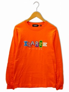 【中古】X-LARGE L/S TEE MULTI COLLEGE LOGO クルーネック マルチロゴ アップリケ ロングスリーブ Tシャツ ロンT S