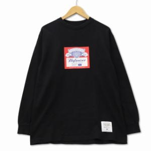 【中古】ハフ HUF ×BUDWEISER LABEL L/S TEE バドワイザー L/S Tシャツ カットソー M ブラック 