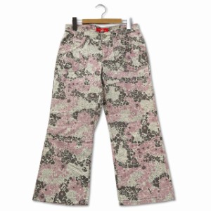 【中古】Balry Jane cacharel コットン フラワープリント ワイド パンツ M レディース