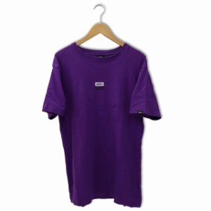 【中古】バンズ VANS ロゴプリント 半袖 クルーネック コットン Tシャツ L PURPLE パープル VMT-182 メンズ