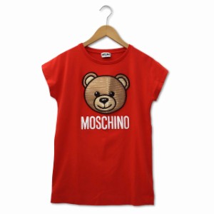 【中古】モスキーノ MOSCHINO TEEN クマ スパンコール Tシャツ 赤 レディース