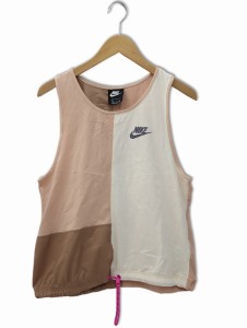 【中古】NIKE AS W NSW ICN CLSH TANK ウィメンズ アイコン クラッシュ タンク L BEIGE ベージュ レディース