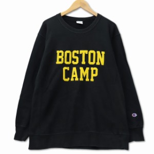 【中古】チャンピオン REVERSE WEAVE BOSTON CAMP リバースウィーブ ボストンキャンプ 刺繍 スウェット トレーナー L