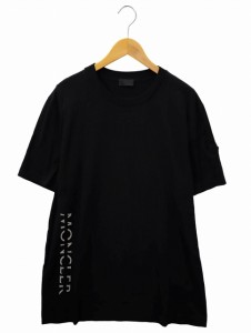 【中古】モンクレール MONCLER 2023SS クルーネック ラバーワッペン 半袖 Tシャツ カットソー XXL BLACK(ブラック)