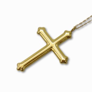 【中古】K18 イエローゴールド 十字架 クロス ネックレス GOLD(ゴールド) メンズ レディース