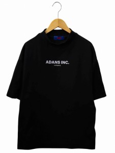【中古】ADANS アダンス INC TEE モックネック ロゴ プリント 半袖 Tシャツ カットソー M BLACK(ブラック) メンズ