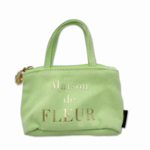 【中古】Maison de FLEUR メゾンドフルール キャンバス ミニトートバッグ チャーム グリーン レディース