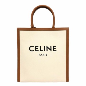 【中古】セリーヌ CELINE バーティカルカバ キャンバス&カーフスキン トートバッグ ハンドバッグ ホワイト ※MZ レディース