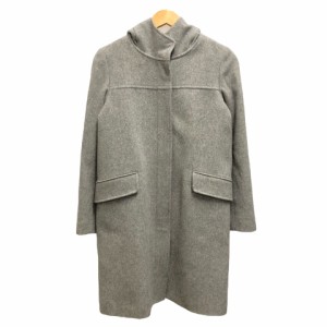 手数料安い 美品ソフィーヒュルム ノーカラーハーフコート ウール100 
