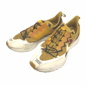 【中古】ナイキ NIKE GYAKUSOU×NIKE AIR ZOOM PEGASUS スニーカー ローカット 総柄 28.5 イエロー CD0383-700 メンズ