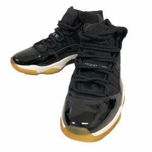 【中古】ナイキ NIKE AIR JORDAN 11 RETRO 136046-041 レトロ エアジョーダン スニーカー ワンポイントロゴ 25.5 黒 ブラック メンズ