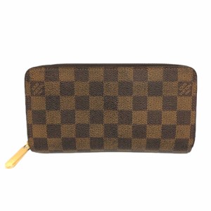 【中古】ルイヴィトン LOUIS VUITTON ジッピー・ウォレット ラウンド 財布 長財布 N60015 ダミエ 茶 ※MZ