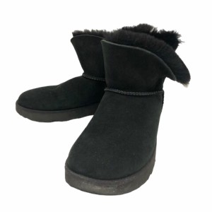 【中古】アグ UGG 1016417 CLASSIC CUFF MINI ムートンブーツ シューズ ショートブーツ ボア 7 黒 ブラック レディース