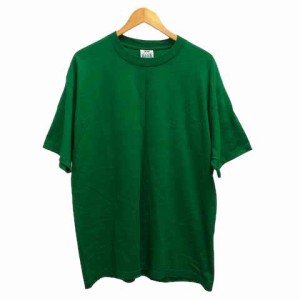 【中古】プロクラブ PRO CLUB Tシャツ ラウンドネック リブ コットン 無地 半袖 XL 緑 グリーン メンズ