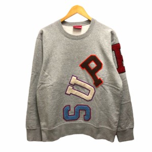 【中古】シュプリーム 20FW Big Arc Crewneck Heather トレーナー スウェット クルーネック ワッペン 裏起毛 長袖 M グレー メンズ