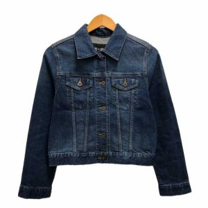 【中古】ユニクロ UNIQLO トップス ジージャン ジャケット クルーネック デニム 無地 長袖 M 青 インディゴブルー ※MZ レディース