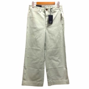 【中古】未使用品 ギャップ GAP パンツ デニム ストレッチ ハイライズ ワイド 4 緑 ミントグリーン レディース