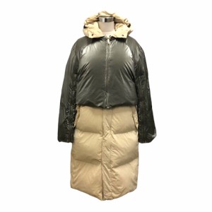 【中古】トーガ プルラ TOGA PULLA 19AW 3WAY ダウンジャケット レイヤード フェザー混 ナイロン 36 シルバー 白 ※TP レディース