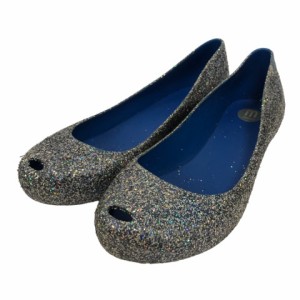 【中古】メリッサ melissa パンプス ラメ ラウンドトゥ 24 シルバー 青 ブルー ULTRAGIRL GLITTER レディース