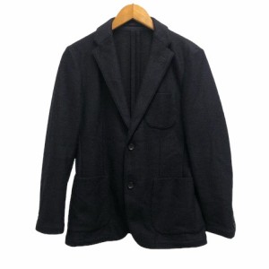 【中古】ユニクロ UNIQLO ジャケット テーラードジャケット ブレザー ウール混 無地 長袖 Ｓ 紺 ネイビー ※MZ レディース