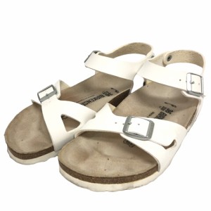 【中古】ビルケンシュトック BIRKENSTOCK リオ Rio サンダル アンクルストラップ ベルト レザー 6/23cm 白 ホワイト レディース