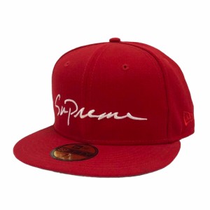 【中古】シュプリーム SUPREME ×New Era 18AW Classic Script ベースボールキャップ 野球帽 ウール ロゴ 刺繍 58.7 赤 レッド メンズ