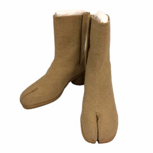 【中古】未使用品 メゾンマルジェラ Maison Margiela S37WU0428 Tabi Boots 足袋ブーツ ショートブーツ リネン 41 ベージュ メンズ