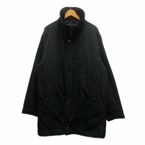 【中古】ヒューゴボス HUGO BOSS コート ナイロンコート スタンドカラー リブ付き 裏地キルティング 無地 長袖 46 黒 ブラック メンズ