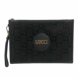 【中古】グッチ GUCCI 625598 オフ ザ グリッド クラッチバッグ GG ロゴ ストラップ付 黒 ブラック メンズ レディース