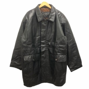 【中古】サブアーバン sub urban レザージャケット キルティング 中綿 牛革 L 黒 ブラック レディース